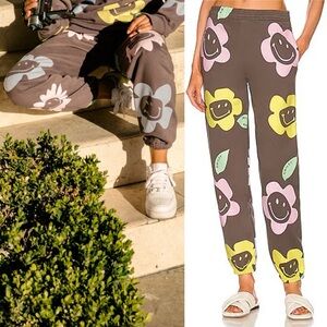 Happy Garden Sweats in “Black” / Muted Dark Grey BY SAMII RYAN Size Large